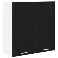 Produktbild för Hängande skåp med dörr Svart Ek 80 x 31 x 80 cm Konstruerat trä