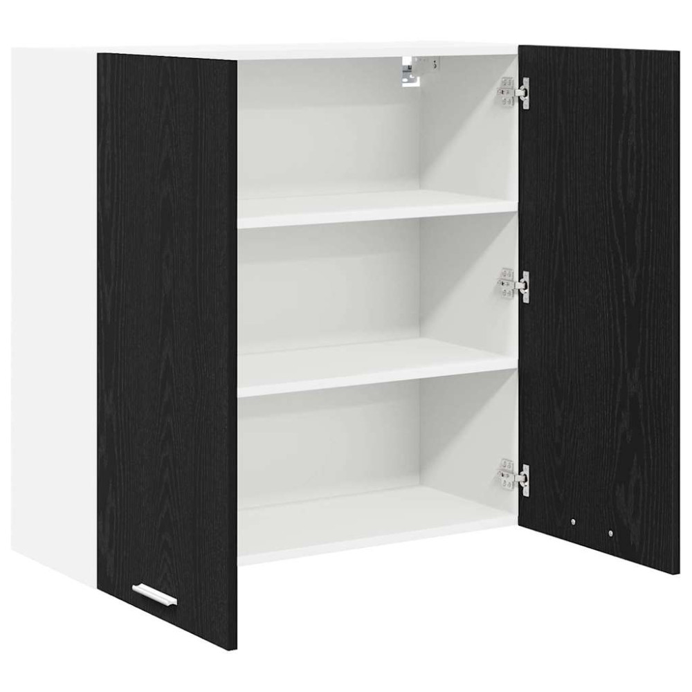 Produktbild för Hängande skåp med dörr Svart Ek 80 x 31 x 80 cm Konstruerat trä