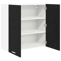 Produktbild för Hängande skåp med dörr Svart Ek 80 x 31 x 80 cm Konstruerat trä