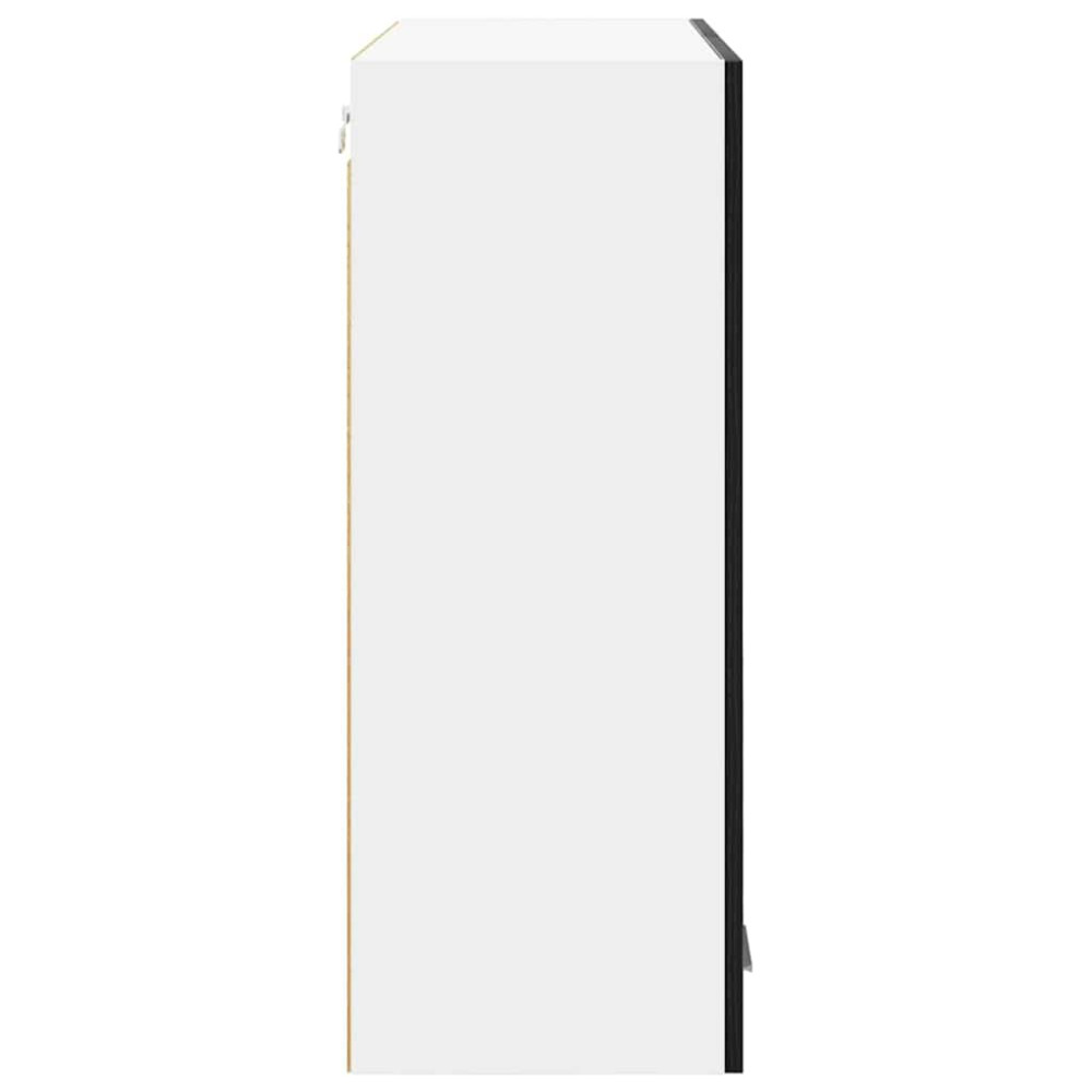 Produktbild för Hängande skåp med dörr Svart Ek 80 x 31 x 80 cm Konstruerat trä