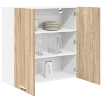 Produktbild för Hängande skåp Sonoma-ek 80 x 31 x 80 cm Konstruerat trä