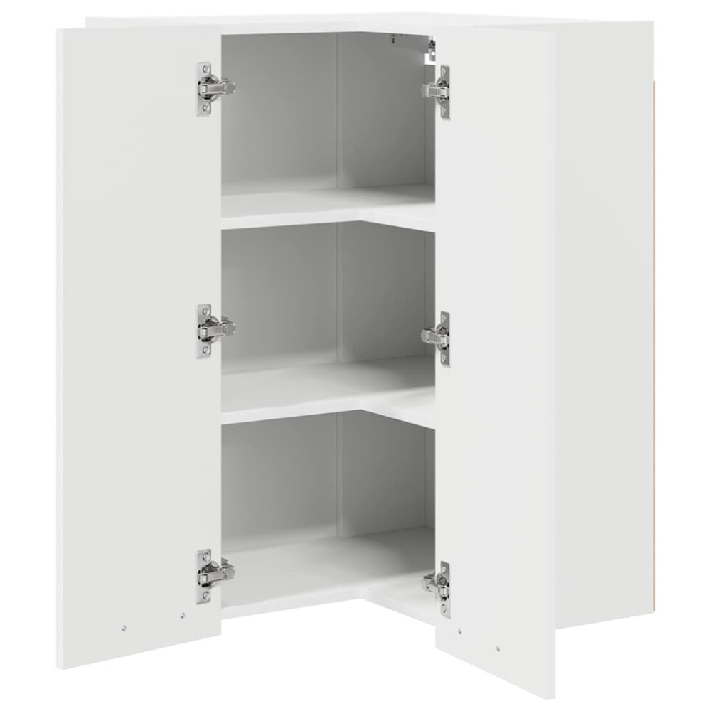 Produktbild för Hängande skåp med lagring Vit 57 x 57 x 80 cm Konstruerat trä