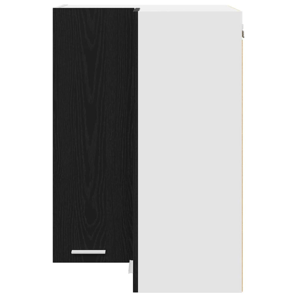 Produktbild för Hängande skåp Svart ek och vit 57 x 57 x 80 cm Konstruerat trä