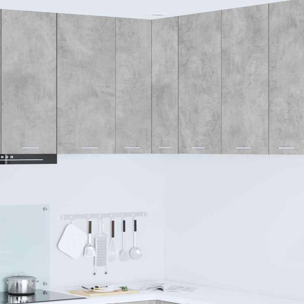 Produktbild för Hängande skåp Betonggrå och vit 57 x 57 x 80 cm Konstruerat trä