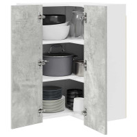 Produktbild för Hängande skåp Betonggrå och vit 57 x 57 x 80 cm Konstruerat trä
