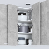 Produktbild för Hängande skåp Betonggrå och vit 57 x 57 x 80 cm Konstruerat trä