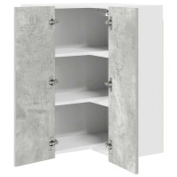 Produktbild för Hängande skåp Betonggrå och vit 57 x 57 x 80 cm Konstruerat trä