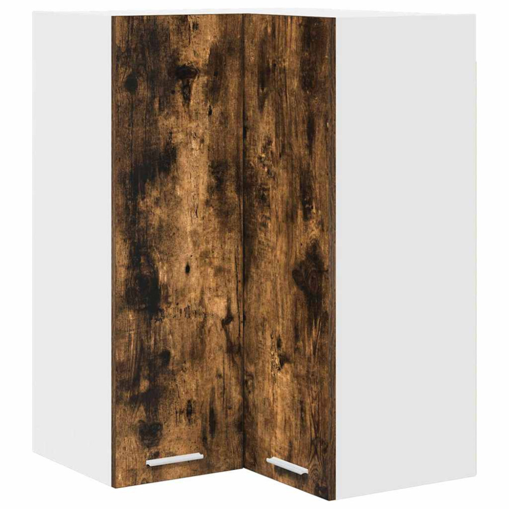 Produktbild för Hängande skåp Rökt ek och vit 57 x 57 x 80 cm Konstruerat trä
