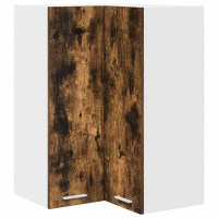 Produktbild för Hängande skåp Rökt ek och vit 57 x 57 x 80 cm Konstruerat trä