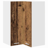 Produktbild för Hängande skåp Gamla trä och vit 57 x 57 x 80 cm Konstruerat trä