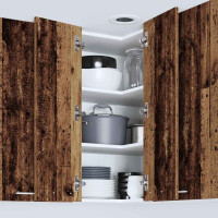 Produktbild för Hängande skåp Gamla trä och vit 57 x 57 x 80 cm Konstruerat trä