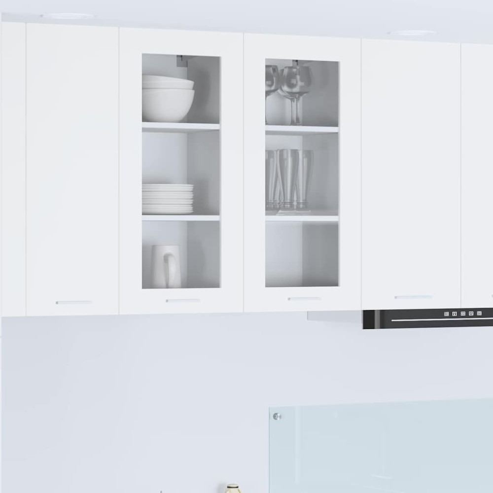 Produktbild för Hängande skåp 2 pcs Vit 40 x 31 x 80 cm Konstruerat trä