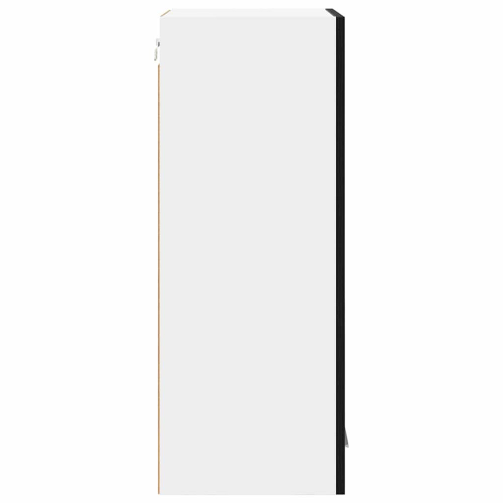 Produktbild för Hängande skåp med dörr Svart Ek 40 x 31 x 80 cm Konstruerat trä