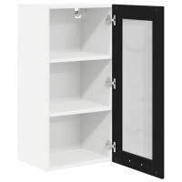 Produktbild för Hängande skåp 2 pcs Svart Ek 40 x 31 x 80 cm Konstruerat trä