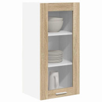 Produktbild för Hängande skåp 2 pcs Sonoma-ek 40 x 31 x 80 cm Konstruerat trä