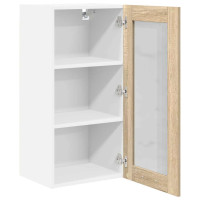 Produktbild för Hängande skåp 2 pcs Sonoma-ek 40 x 31 x 80 cm Konstruerat trä