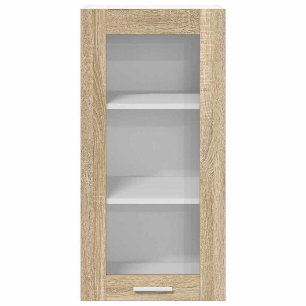 Produktbild för Hängande skåp 2 pcs Sonoma-ek 40 x 31 x 80 cm Konstruerat trä
