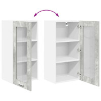 Produktbild för Hängande skåp 2 pcs Betonggrå 40 x 31 x 80 cm Konstruerat trä