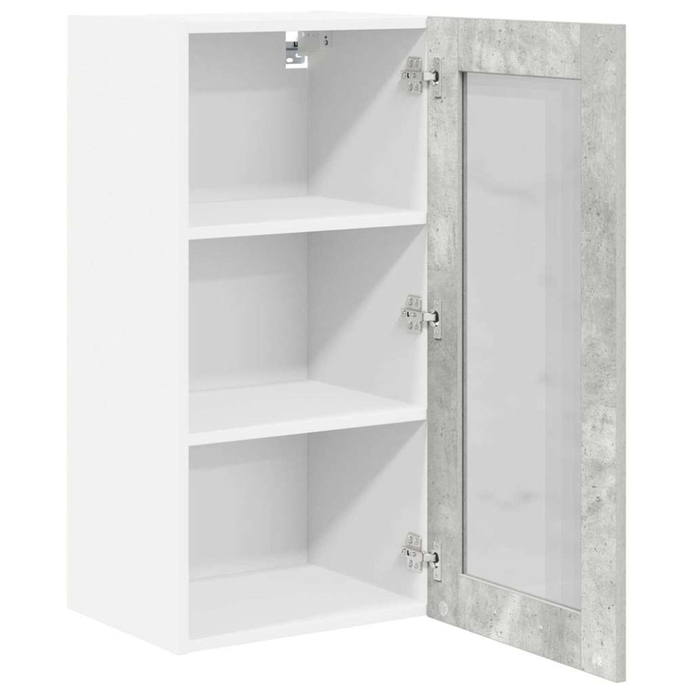 Produktbild för Hängande skåp 2 pcs Betonggrå 40 x 31 x 80 cm Konstruerat trä
