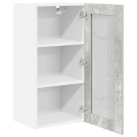 Produktbild för Hängande skåp 2 pcs Betonggrå 40 x 31 x 80 cm Konstruerat trä