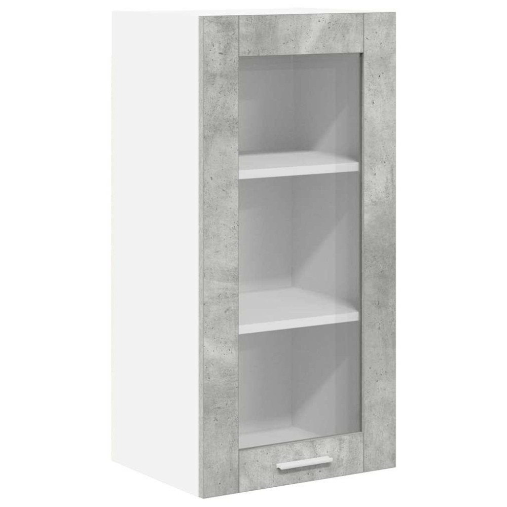 Produktbild för Hängande skåp 2 pcs Betonggrå 40 x 31 x 80 cm Konstruerat trä