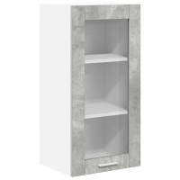 Produktbild för Hängande skåp 2 pcs Betonggrå 40 x 31 x 80 cm Konstruerat trä