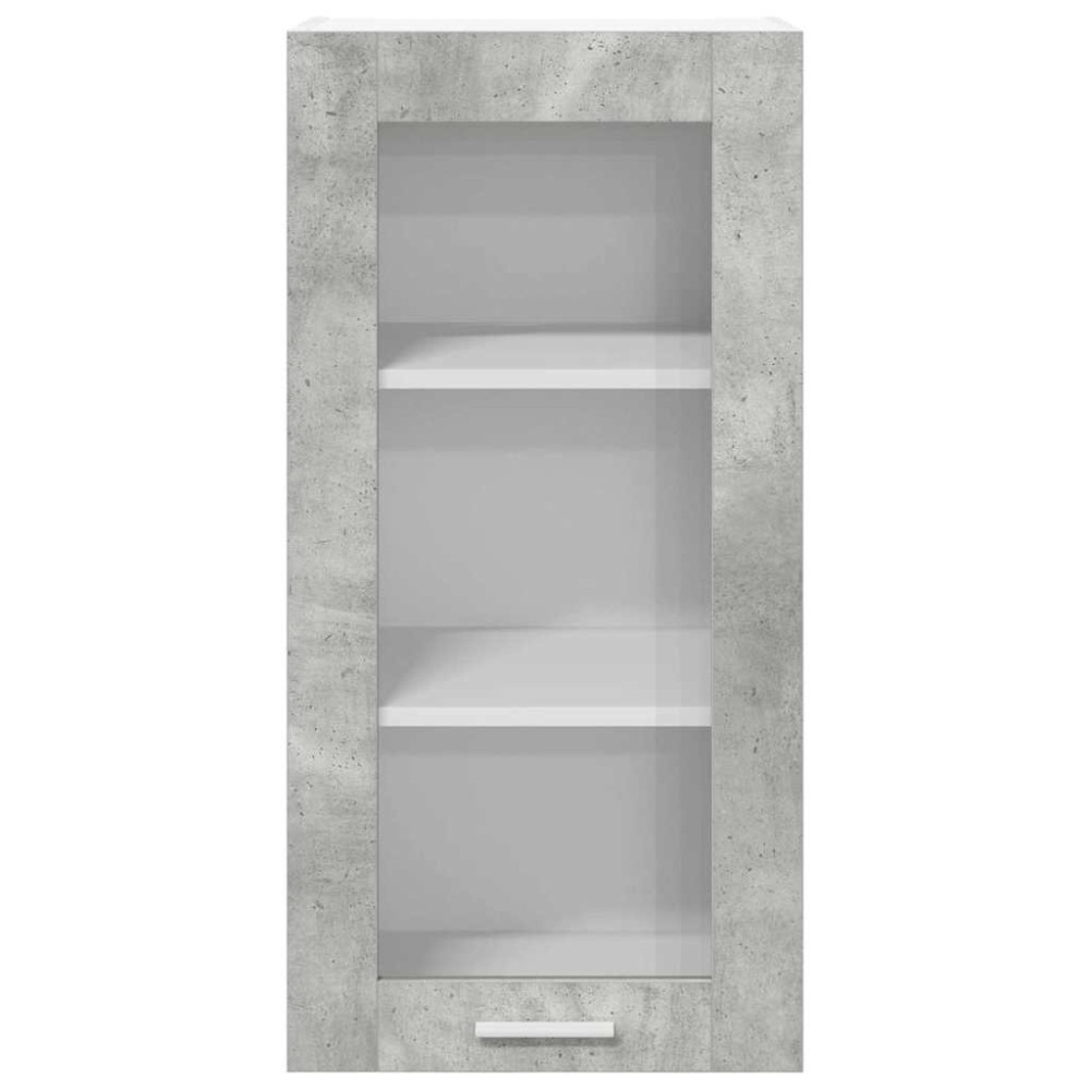 Produktbild för Hängande skåp 2 pcs Betonggrå 40 x 31 x 80 cm Konstruerat trä