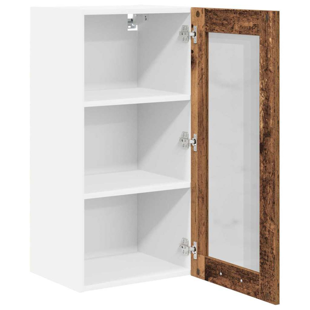 Produktbild för Hängande skåp med dörr Rökt ek 40 x 31 x 80 cm Konstruerat trä