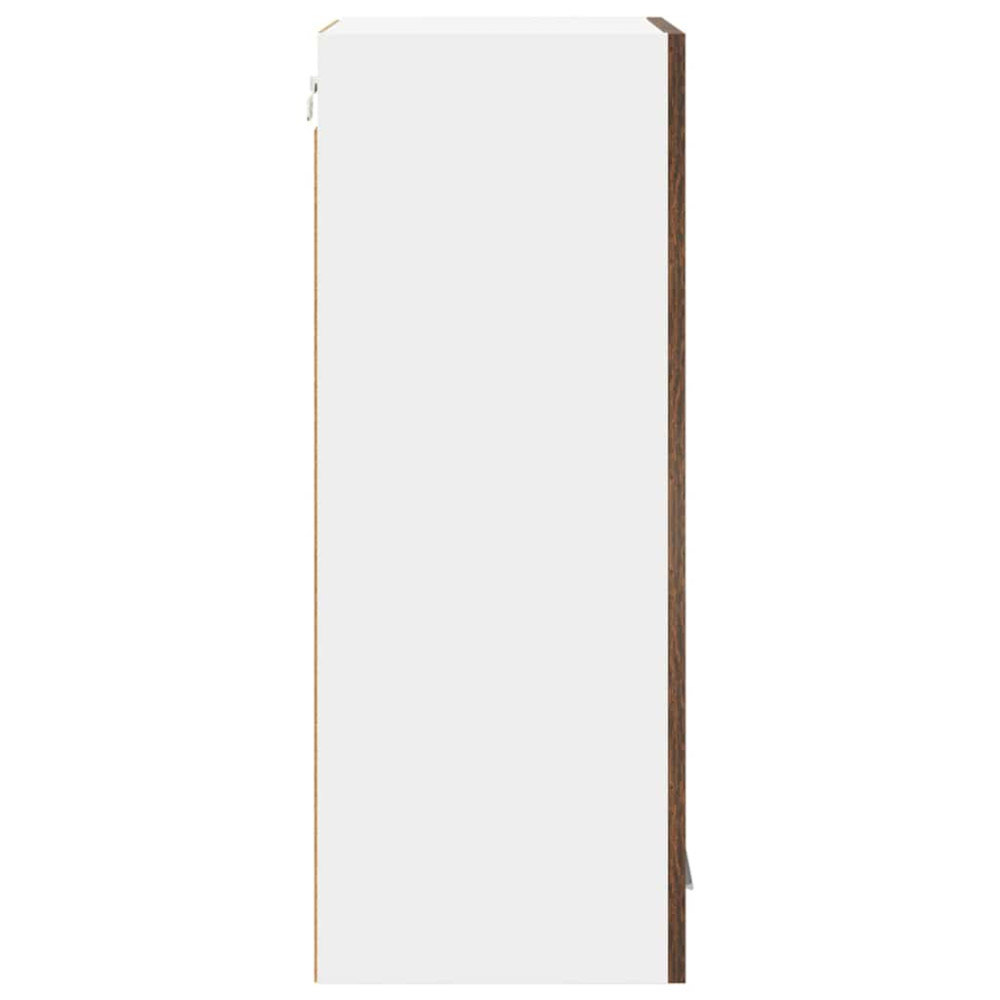 Produktbild för Hängande skåp med dörr Rökt ek 40 x 31 x 80 cm Konstruerat trä