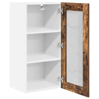 Produktbild för Hängande skåp 2 pcs Rökt ek 40 x 31 x 80 cm Konstruerat trä