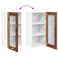 Produktbild för Hängande skåp 2 pcs Gammalt trä 40 x 31 x 80 cm Konstruerat trä