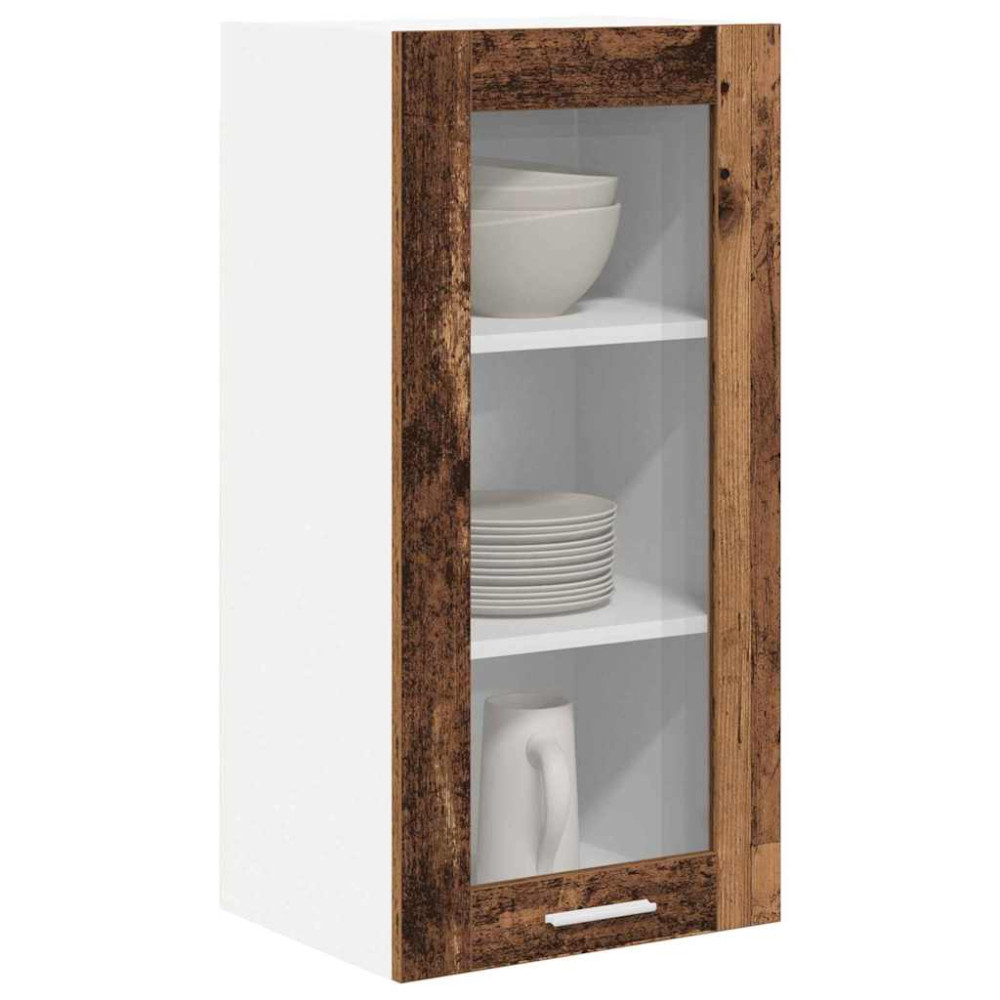 Produktbild för Hängande skåp 2 pcs Gammalt trä 40 x 31 x 80 cm Konstruerat trä