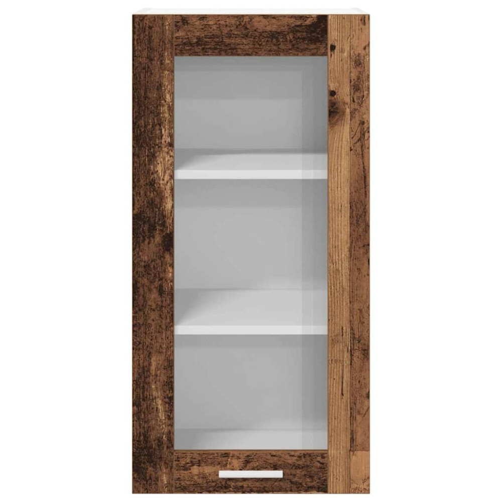 Produktbild för Hängande skåp 2 pcs Gammalt trä 40 x 31 x 80 cm Konstruerat trä