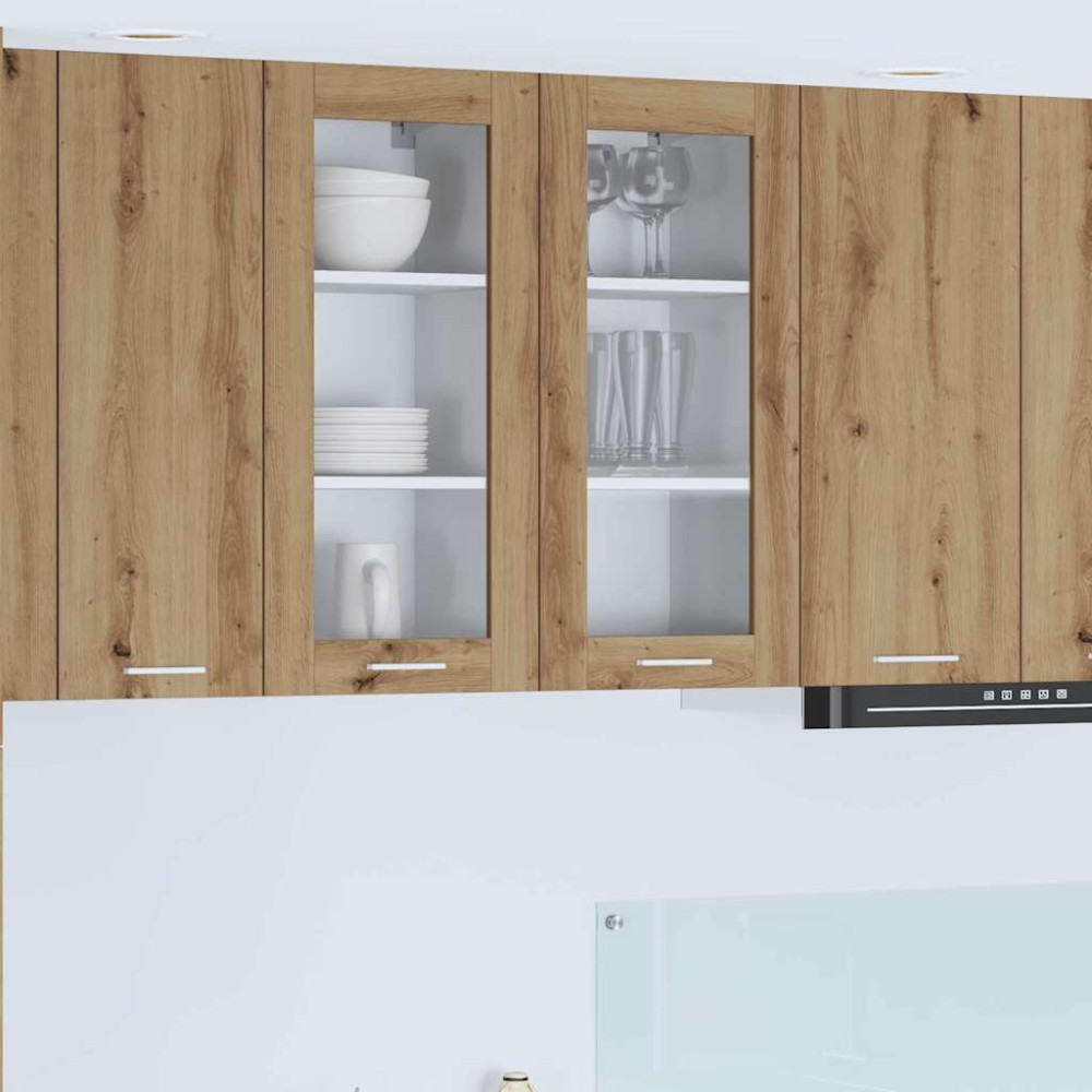 Produktbild för Hängande skåp 2 pcs Artisan Ek 40 x 31 x 80 cm Konstruerat trä