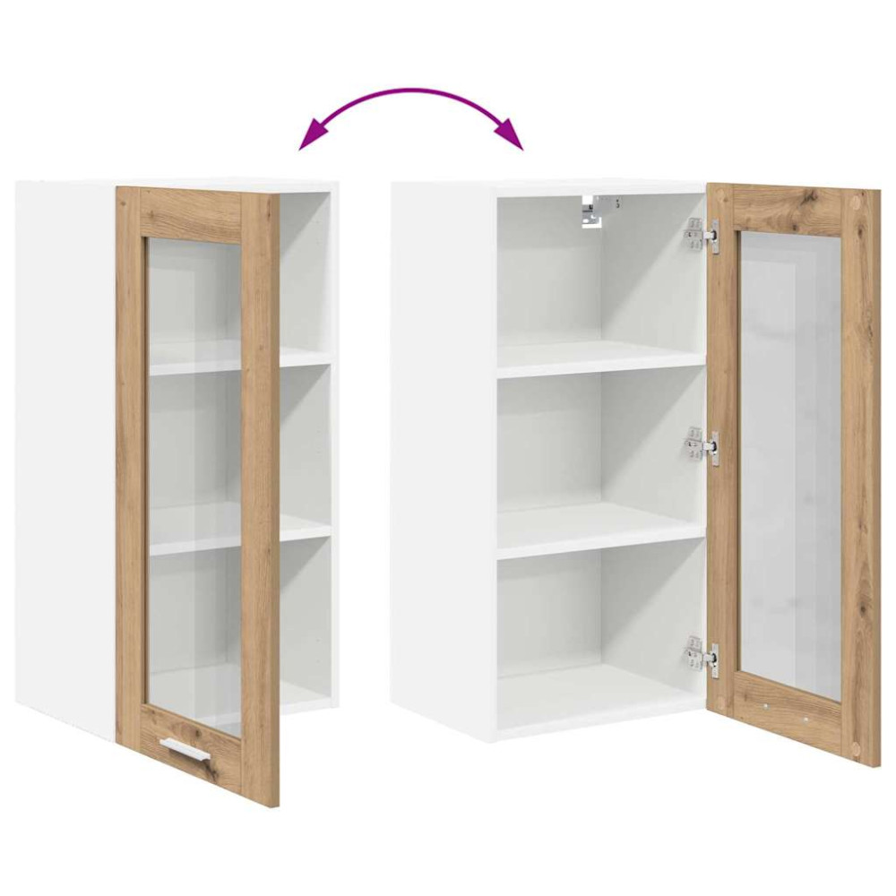 Produktbild för Hängande skåp 2 pcs Artisan Ek 40 x 31 x 80 cm Konstruerat trä