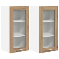 Produktbild för Hängande skåp 2 pcs Artisan Ek 40 x 31 x 80 cm Konstruerat trä