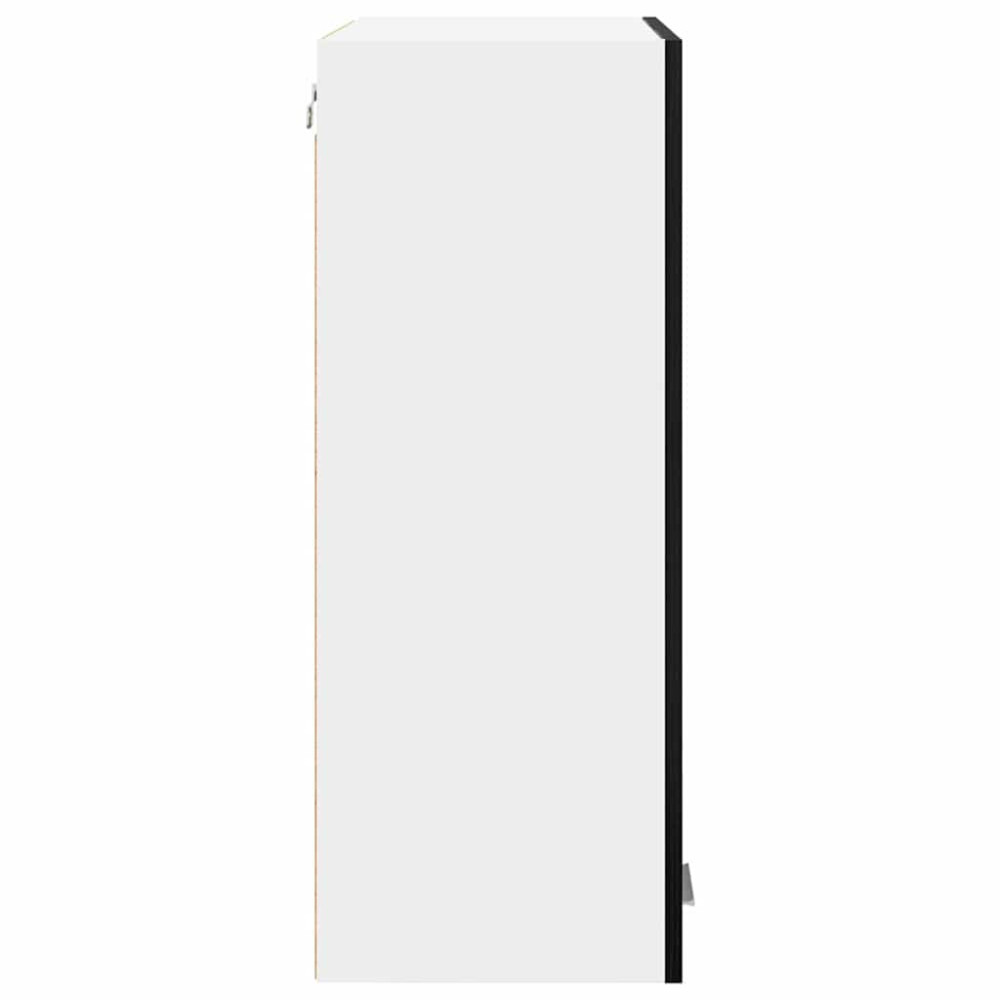 Produktbild för Hängande skåp med dörr Svart Ek 60 x 31 x 80 cm Konstruerat trä