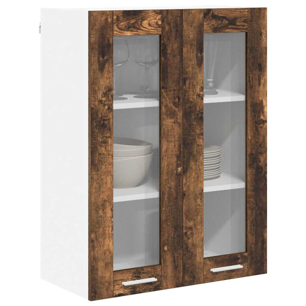 Produktbild för Hängande skåp med dörr Rökt ek 60 x 31 x 80 cm Konstruerat trä