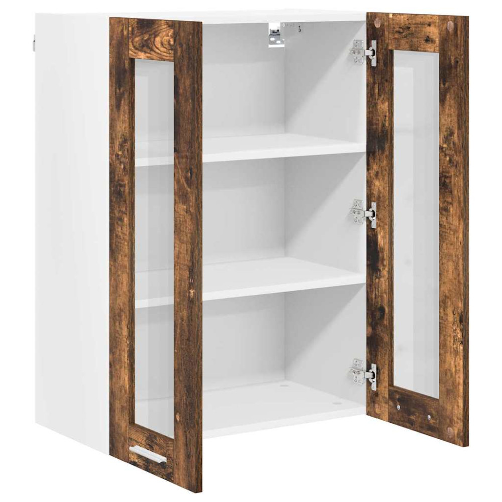 Produktbild för Hängande skåp med dörr Rökt ek 60 x 31 x 80 cm Konstruerat trä