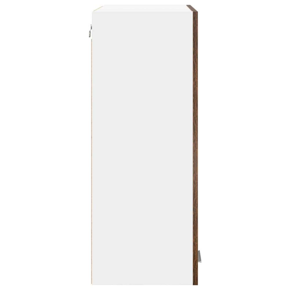 Produktbild för Hängande skåp med dörr Rökt ek 60 x 31 x 80 cm Konstruerat trä