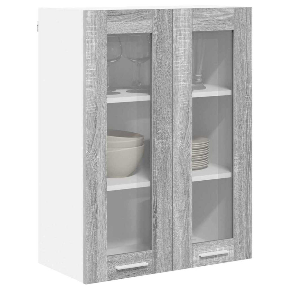 Produktbild för Hängande skåp Grå Sonoma 60 x 31 x 80 cm Konstruerat trä
