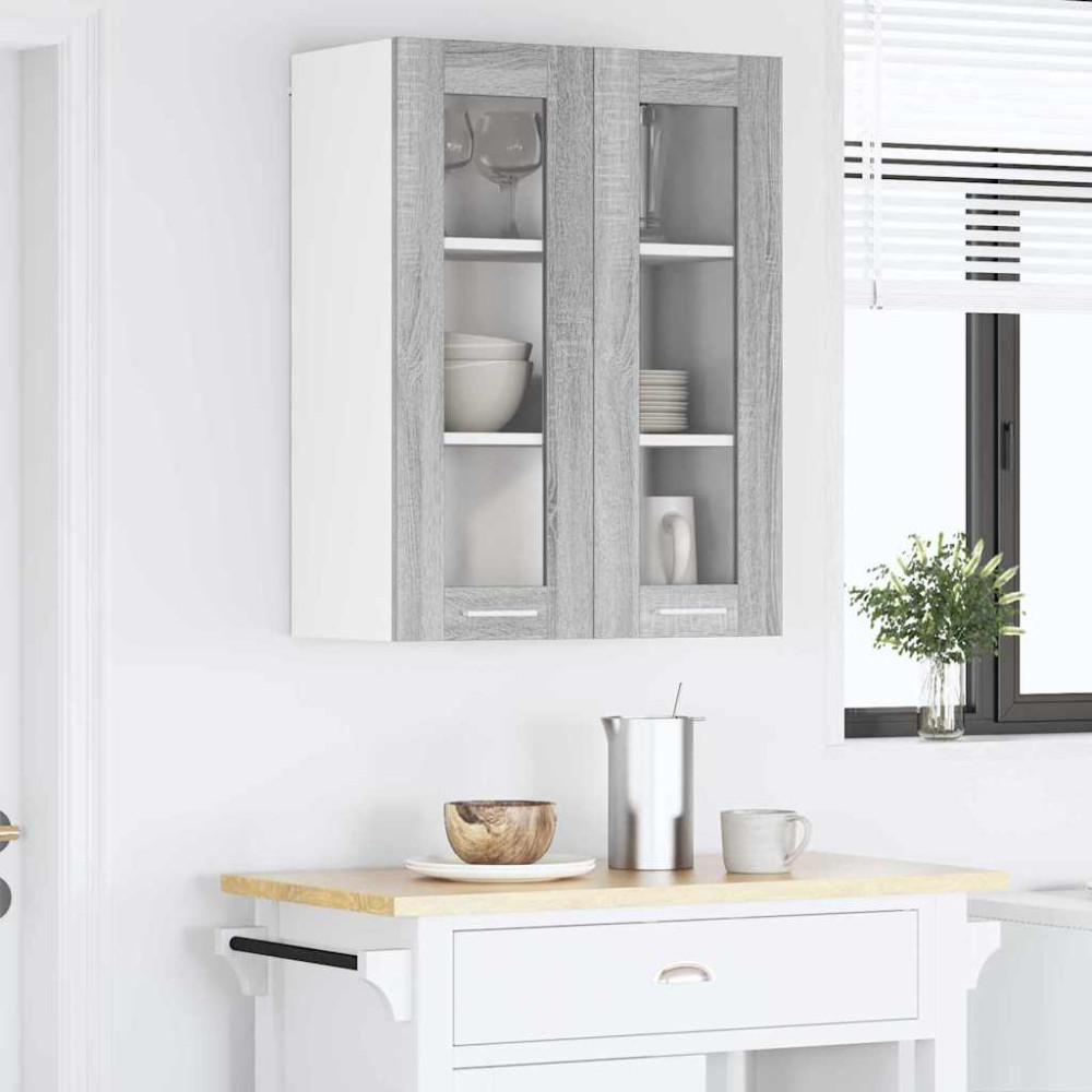 Produktbild för Hängande skåp Grå Sonoma 60 x 31 x 80 cm Konstruerat trä