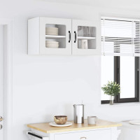 Produktbild för Väggglasförråd LUCCA Vit 40 x 31 x 40 cm Konstruerat trä