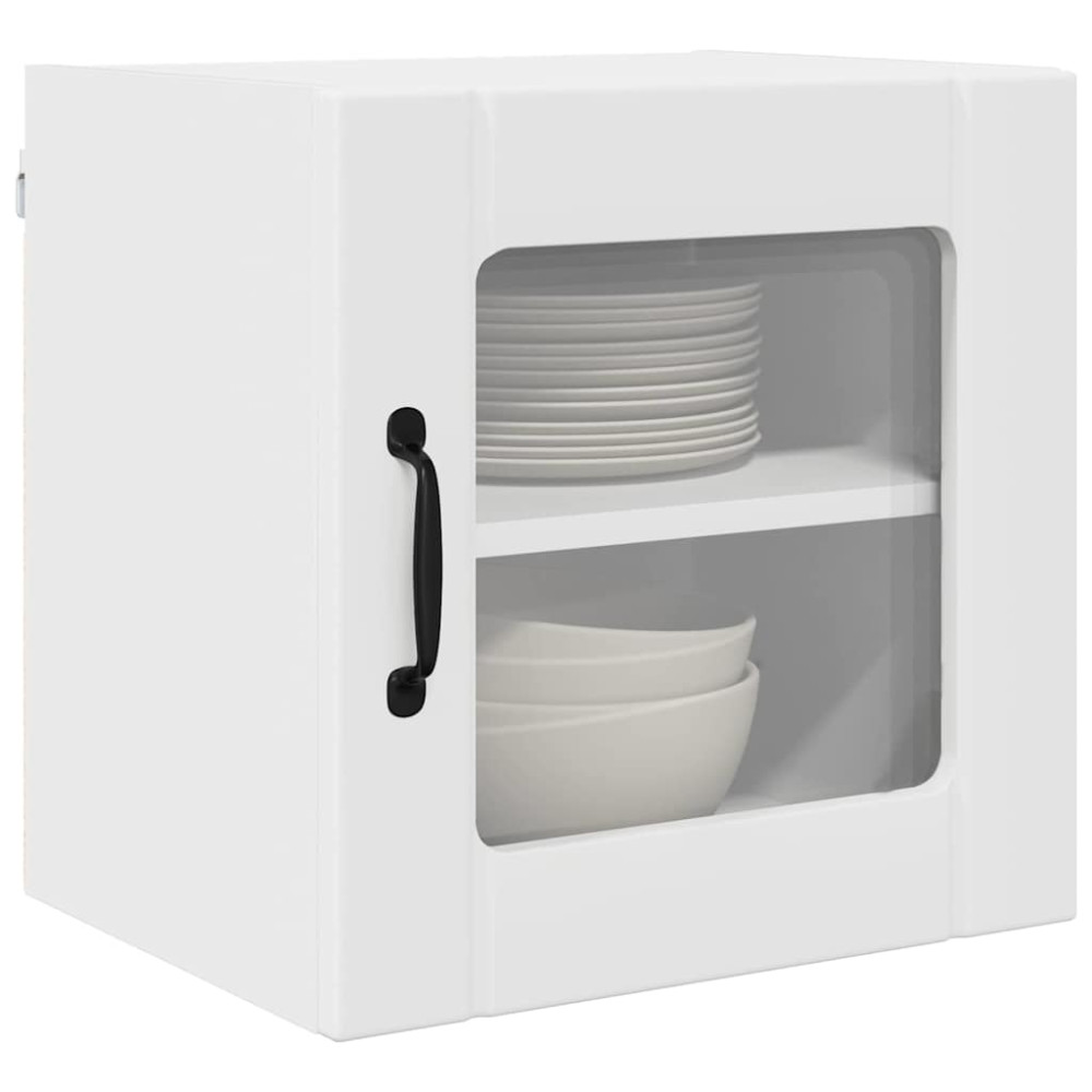 Produktbild för Väggglasförråd LUCCA 2 pcs Vit 40 x 31 x 40 cm Konstruerat trä