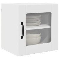 Produktbild för Väggglasförråd LUCCA 2 pcs Vit 40 x 31 x 40 cm Konstruerat trä