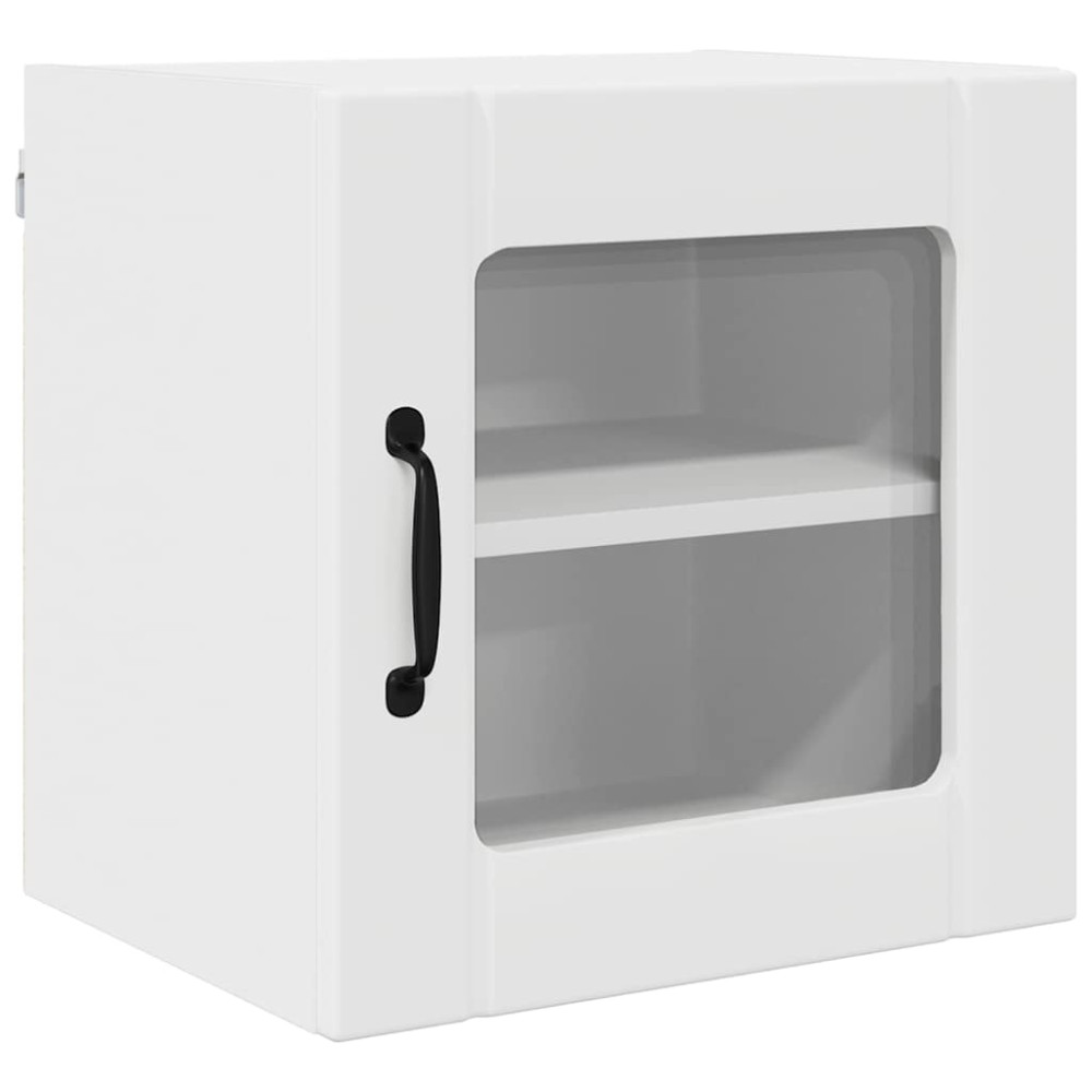 Produktbild för Väggglasförråd LUCCA 2 pcs Vit 40 x 31 x 40 cm Konstruerat trä