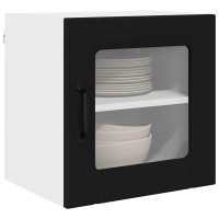 Produktbild för Väggglasförråd LUCCA Svart 40 x 31 x 40 cm Konstruerat trä
