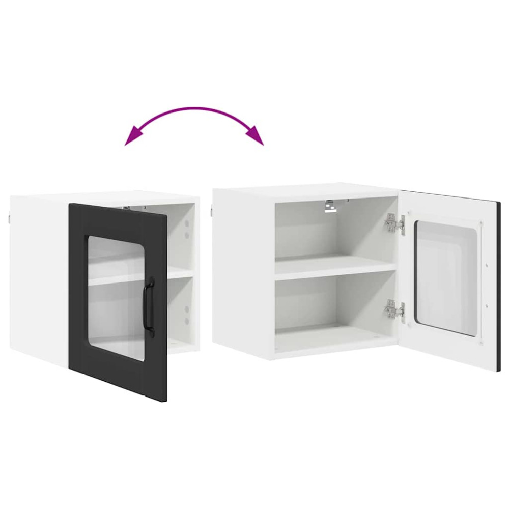 Produktbild för Väggglasförråd LUCCA 2 pcs Svart 40 x 31 x 40 cm