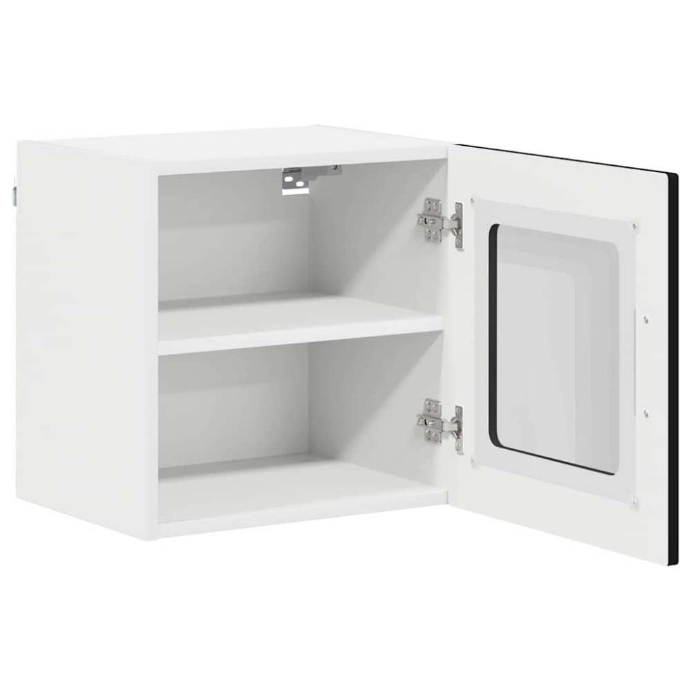 Produktbild för Väggglasförråd LUCCA 2 pcs Svart 40 x 31 x 40 cm