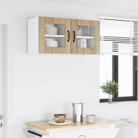 Produktbild för Väggglasförråd LUCCA Sonoma-ek 40 x 31 x 40 cm Konstruerat trä